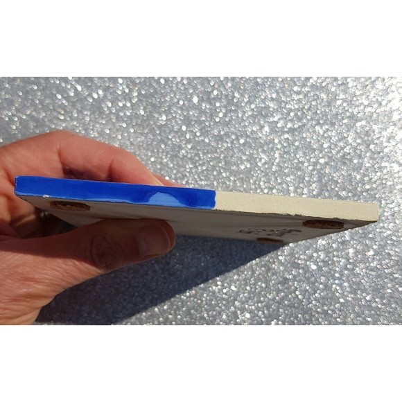 Robin Sterling Art Tile Ceramic Trivet Coaster 2 Houses Night Moon 4.25" RARE - Picture 8 of 11